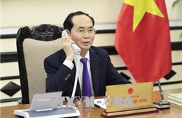 Chủ tịch nước Trần Đại Quang điện đàm với Tổng thống Liên bang Nga V. Putin